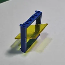 Vintage LEGO Classic Space 3761 3762 Blue Window Frame & Trans Yellow Window