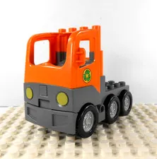 Lego Duplo Item 6 Wheel Recycling Truck orange/gray
