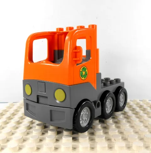 Lego Duplo Item 6 Wheel Recycling Truck orange/gray