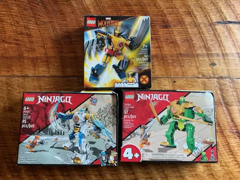 LEGO Ninjago And Wolverine Mech Set Lot 71757, 71761, 76202 Lot Of 3 Sealed Sets