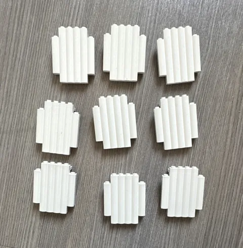 Vintage LEGO White Corrugated Wall Panel Lot 9 Pieces Town Paradisa Building
