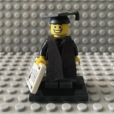 LEGO CMF Graduate, Series 5 (Complete Set with Stand and Accessories) col05-1