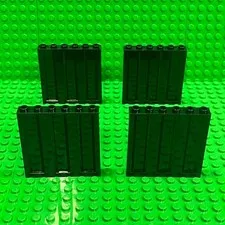 Lego Panel Corrugated Profile 1 x 6 x 5  - Black 4 Pack  (23405)