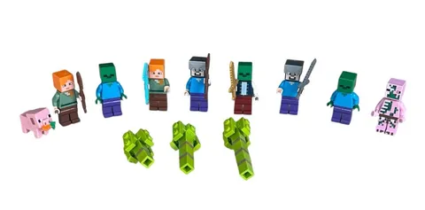 Lego Minifigure Minecraft Mixed Piece Lot With Weapons 