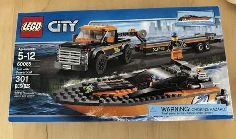 LEGO City 60085 4x4 with Powerboat Complete Set 301 pcs Age 5-12