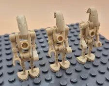 Lot of 3 LEGO Battle Droid Minifigure - Tan with Angled and Straight Arm sw0001c