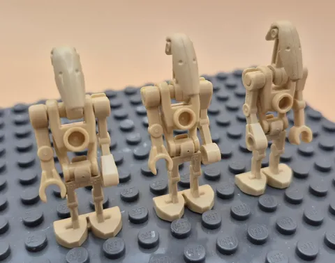 Lot of 3 LEGO Battle Droid Minifigure - Tan with Angled and Straight Arm sw0001c