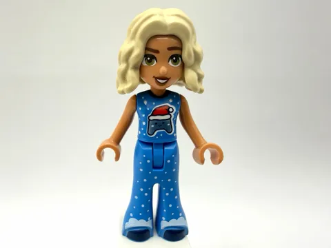 LEGO FRIENDS Part frnd0859 - “Nova”, med azure outfit w/ Santa hat controller