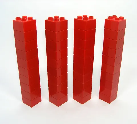 Lego Duplo 2x2 Brick Lot of 40 Red Blocks for Building Sets
