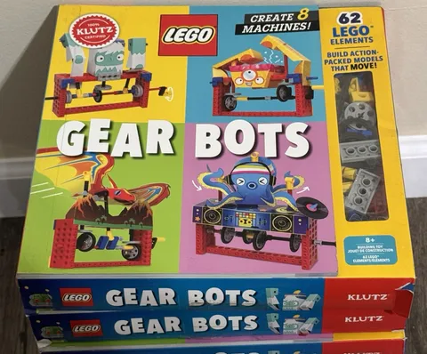LEGO Klutz Gear Bots Kit STEM Model Building Set 62 Pieces NEW Lot Of 7 Unopened