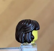 LEGO Dark Brown Minifigure, Hair Female Mid-Length Combed Behind Ear