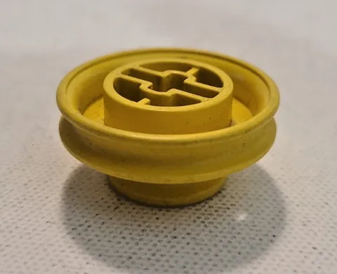Vintage 1990s LEGO Duplo Technic Wedge Belt Pulley Yellow 6527