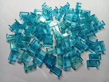 LEGO BULK LOT OF 78 TRANS LIGHT BLUE WALL WINDOW PANELS 1X2X1 WITH 2 SIDES 23969