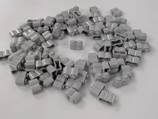 Lego x100 New Light Bluish Gray Brick, Modified 1 x 2 with Log Profile  # 30136