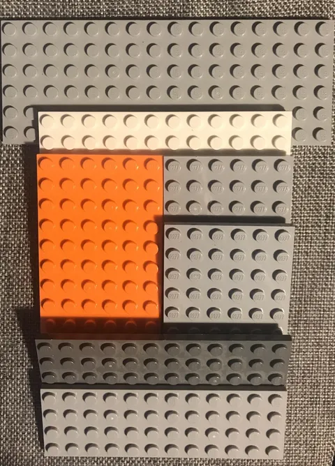 LEGO 7 pc Plate Bulk Lot 4x12 -2  6x8-2 6x10 6x12 6x16  Bluish Gray White Orange