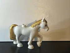 LEGO Duplo My First Circus 10504 Replacement Part Figure Horse White & Gold