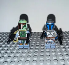 LEGO Star Wars Boba Fett & Jango Fett Minifigures Lot of 2 with Blasters