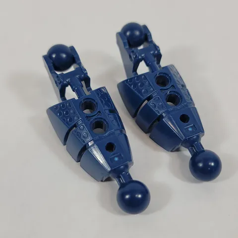 2X LEGO Bionicle DARK BLUE Piraka Lower Leg Section w/ 2 Ball Joint Part 53574