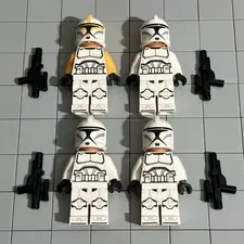 Lego Star Wars Minifigure Lot Clone Trooper Commander Phase 1 AOTC Gunship H3 57
