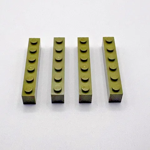 LEGO 1x6 Brick Part 3009 - (4pcs) Olive Green