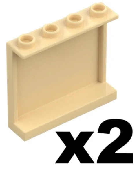 Lego Part 60581 Tan PANELS Wall 1 x 4 x 3 Qty 2 TN4
