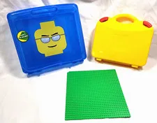 Lot of 2 Lego Storage Containers + 1 Lego baseplate