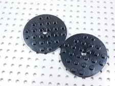 LEGO Lot of 2 Black 6x6 Round Plates BR