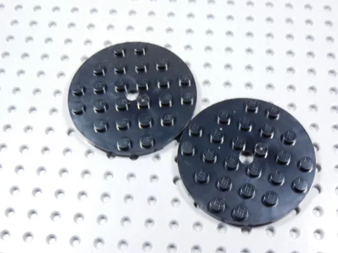 LEGO Lot of 2 Black 6x6 Round Plates BR