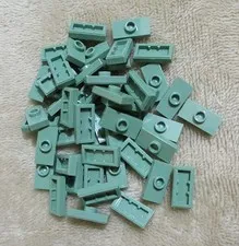 LEGO Plate, Modified 1 x 2 w/ 1 Stud Sand Green no. 15573 (Qty 50) *NEW*