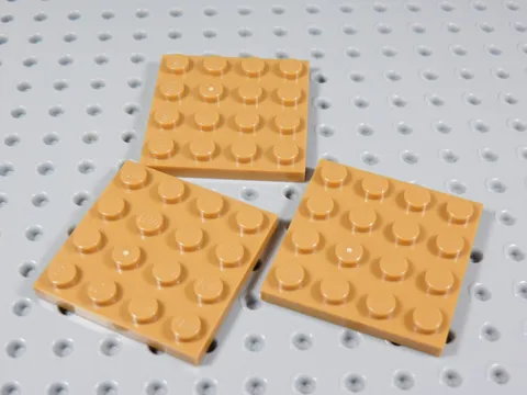 LEGO Lot of 3 Medium Nougat 4x4 Plates BA