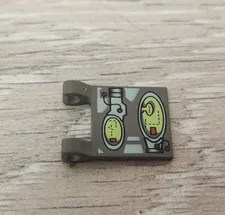 Lego 2335px5 Old Dark Gray Flag 2 x 2 Square with Flat Edge Green Ovals Pattern