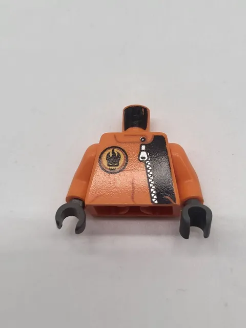 LEGO Minifigure Orange TORSO Jumpsuit Agents Inferno Logo Villian Henchman