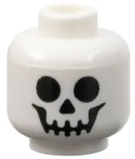 Lego Pirate SKELETON MINIFIG HEAD White Black Standard Skull D819