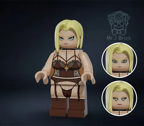 Mr J Brick Minifigure Custom Character Number 18