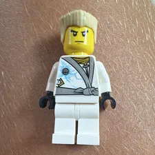 LEGO NINJAGO White Ninja Minifigure w/ Blond Hair, Black Hands Plastic Age 5+