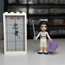 LEGO Friends Emma Minifigure Karate Uniform & Bow frnd037 frnd0037 41002
