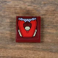 LEGO Dark Red Slope 2x2x2/3 Gold, Silver and Red Armor Plates Pattern 15068pb234