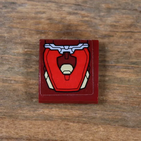 LEGO Dark Red Slope 2x2x2/3 Gold, Silver and Red Armor Plates Pattern 15068pb234