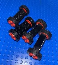 LEGO Brick 2x4 Red Wheels Free Style & Pins 4180 4259 2344 4180c02assy vintage
