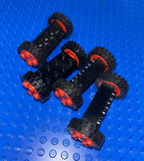 LEGO Brick 2x4 Red Wheels Free Style & Pins 4180 4259 2344 4180c02assy vintage