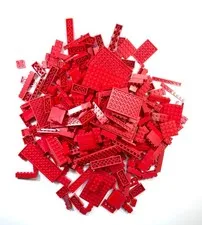 Vintage LEGO Red Bulk Lot 2lbs Includes Printed Legos, Technic Pieces & Hinges