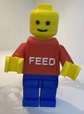Large LEGO Feed Man 7 Inches Tall Collectible Unique 3D Unbranded