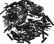 LEGO Black Plates Bulk Lot Long Strips Base Pieces Star Wars Space Approx 170pcs
