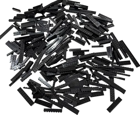 LEGO Black Plates Bulk Lot Long Strips Base Pieces Star Wars Space Approx 170pcs