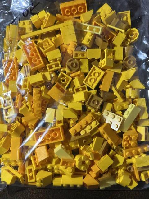 LEGO Yellow Bricks 7 oz Bulk Lot Yellow Legos Square Eyeballs Shades of Yellow