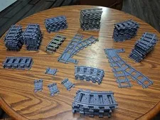 Huge 90 Piece Lego & Compatible Train Track Lot! 64022 2865 2867 53400 17275 9v