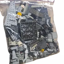 LEGO Bulk Lot Gray Black Bricks Plates Parts Mixed Pieces Plastic Bag