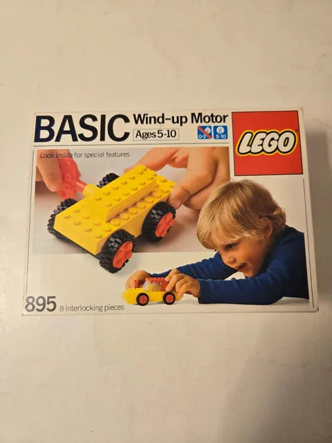 VINTAGE LEGO BASIC WIND-UP MOTOR SET 895 NEW MISB SEALED