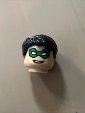 LEGO Batman Robin Minifigure Head Green Mask Open Smile bat009 bat025 2006 7783