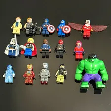 LEGO Marvel Minifigure Lot Hulk Captain America Thor Falcon Nick Fury